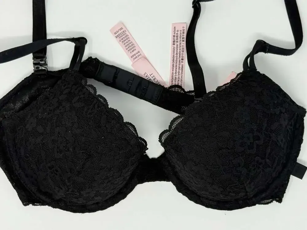 Victoria's Secret Black Lace Lined Demi Bra